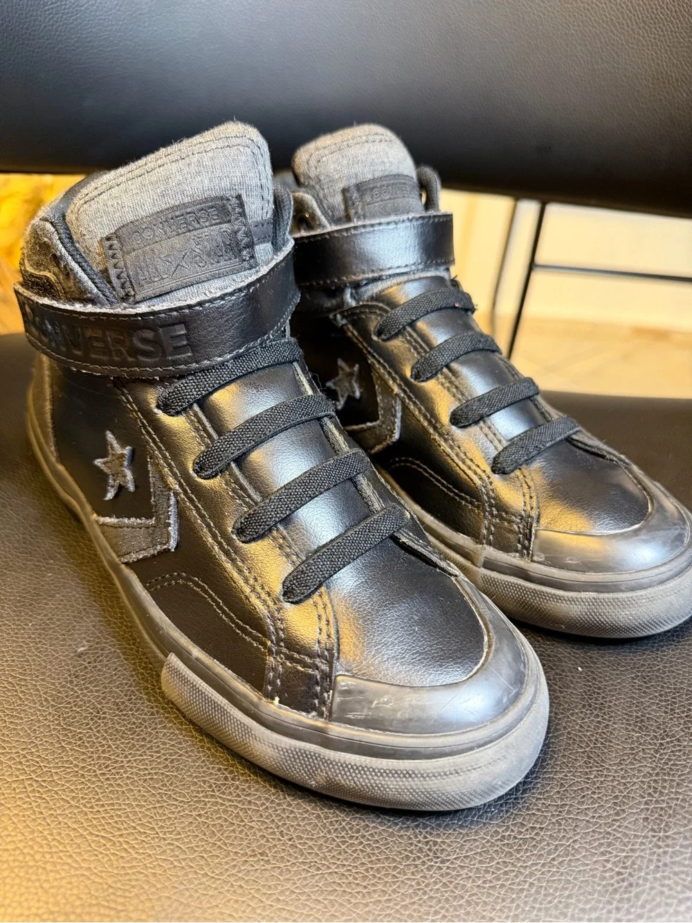 Converse Kids' Black & Gray High-Top Sneakers Sz 3US
